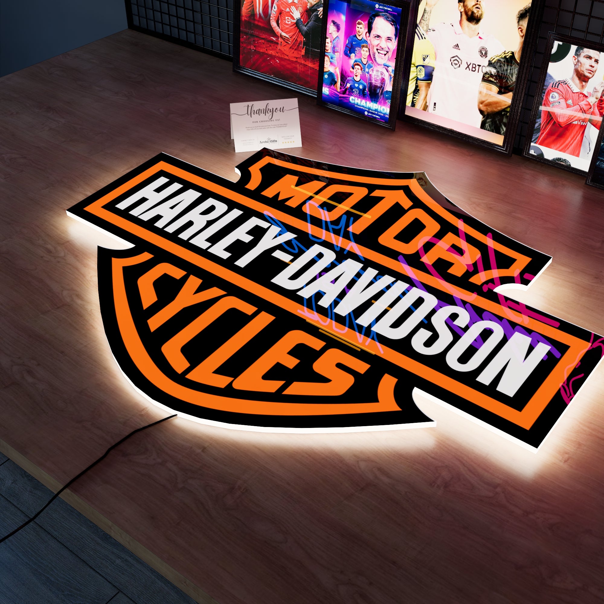 Harley Davidson Logo Wall LED