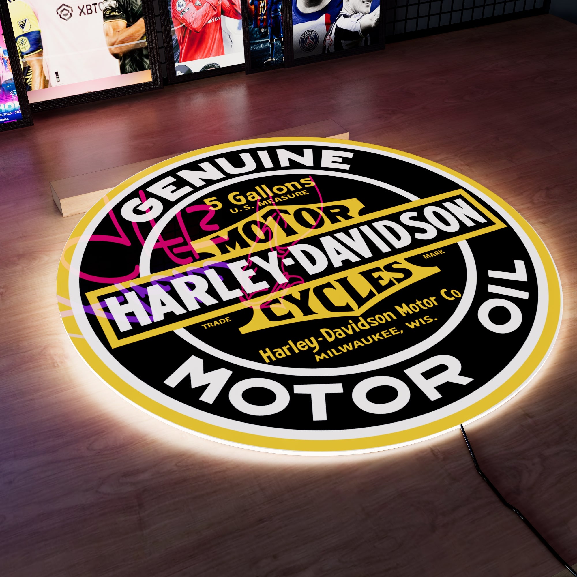 Harley Davidson Logo Wall LED Style 3