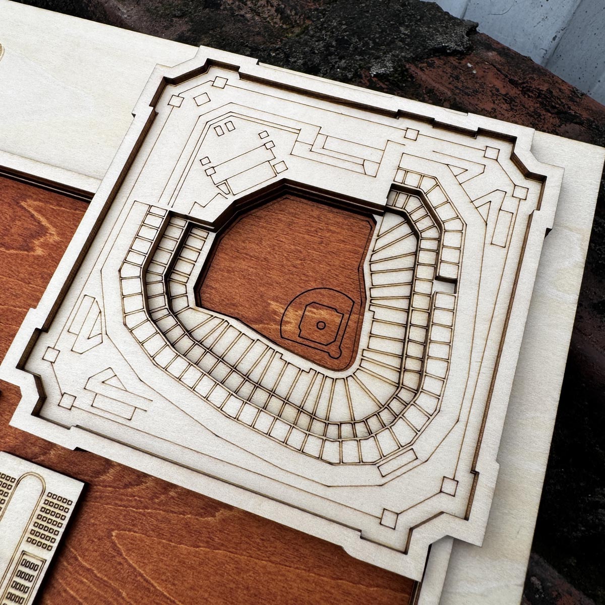 Globe Life Field & Arlington, Texas Skyline Wood Sign