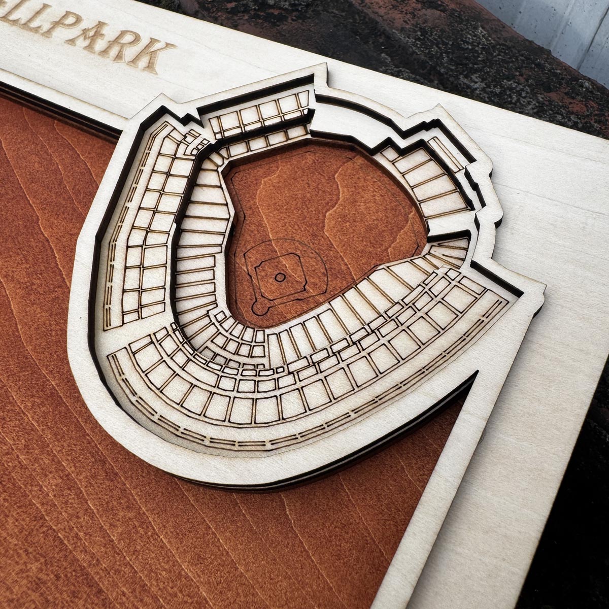 Great American Ballpark & Cincinnatti, Ohio Skyline Wood Sign