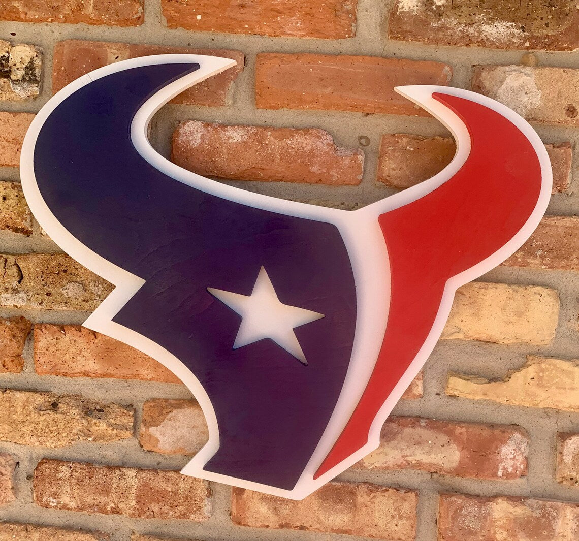 HOUSTON FOOTBALL 3D Wall Sign NFL Football Texas