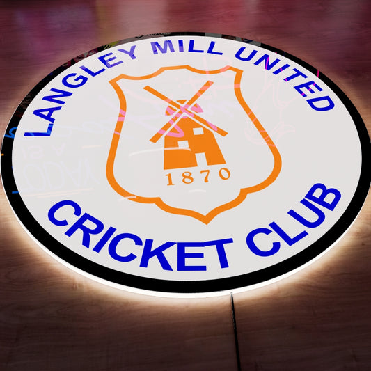 Langley Mill United Cricket Club Logo LED Wall light