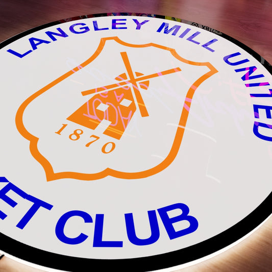Langley Mill United Cricket Club Logo LED Wall light