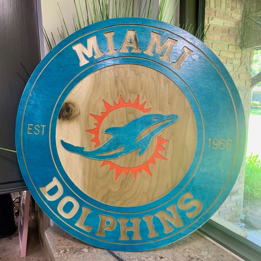 MIAMI FOOTBALL Logo Wall Art Sign