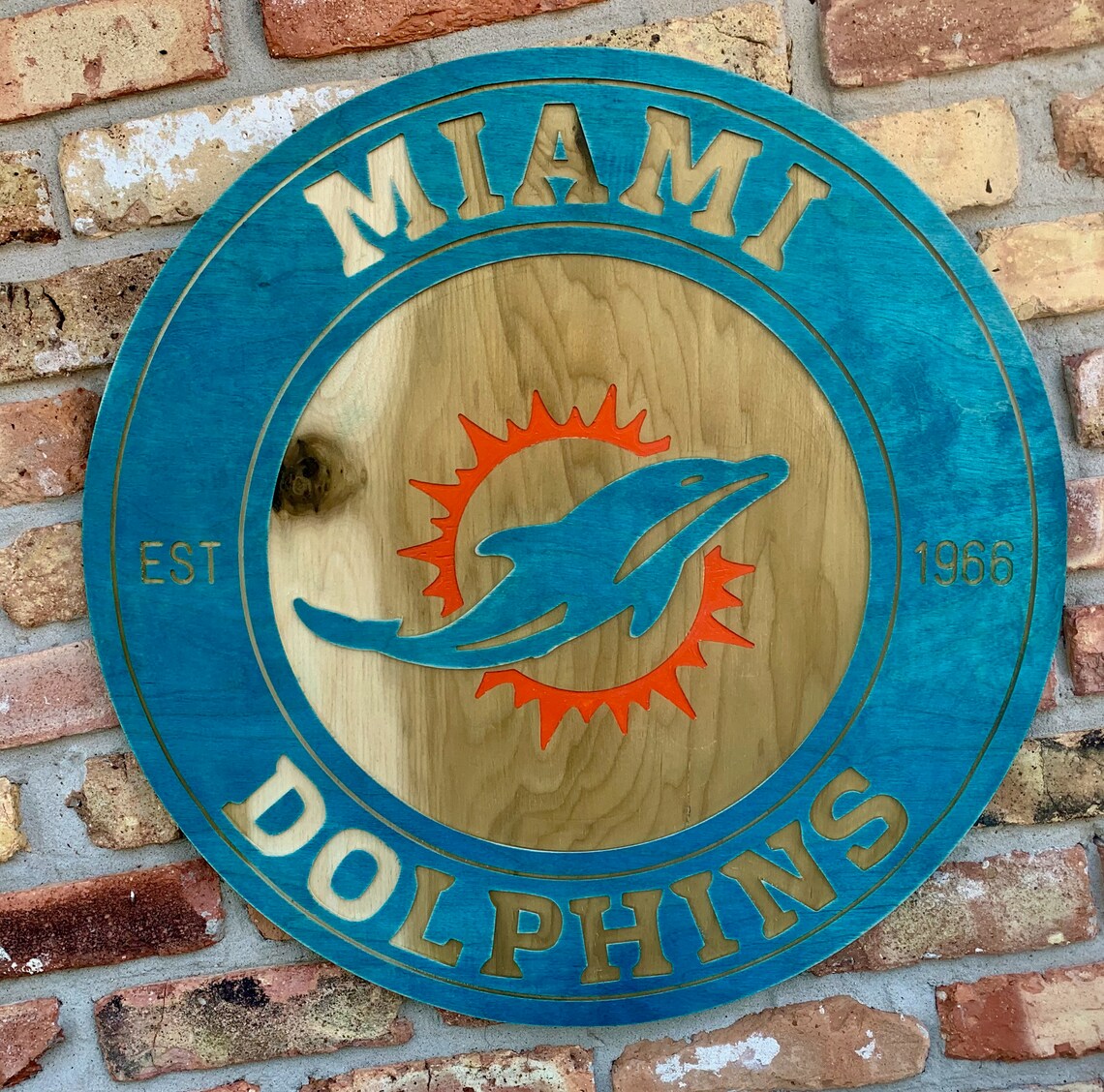 MIAMI FOOTBALL Logo Wall Art Sign