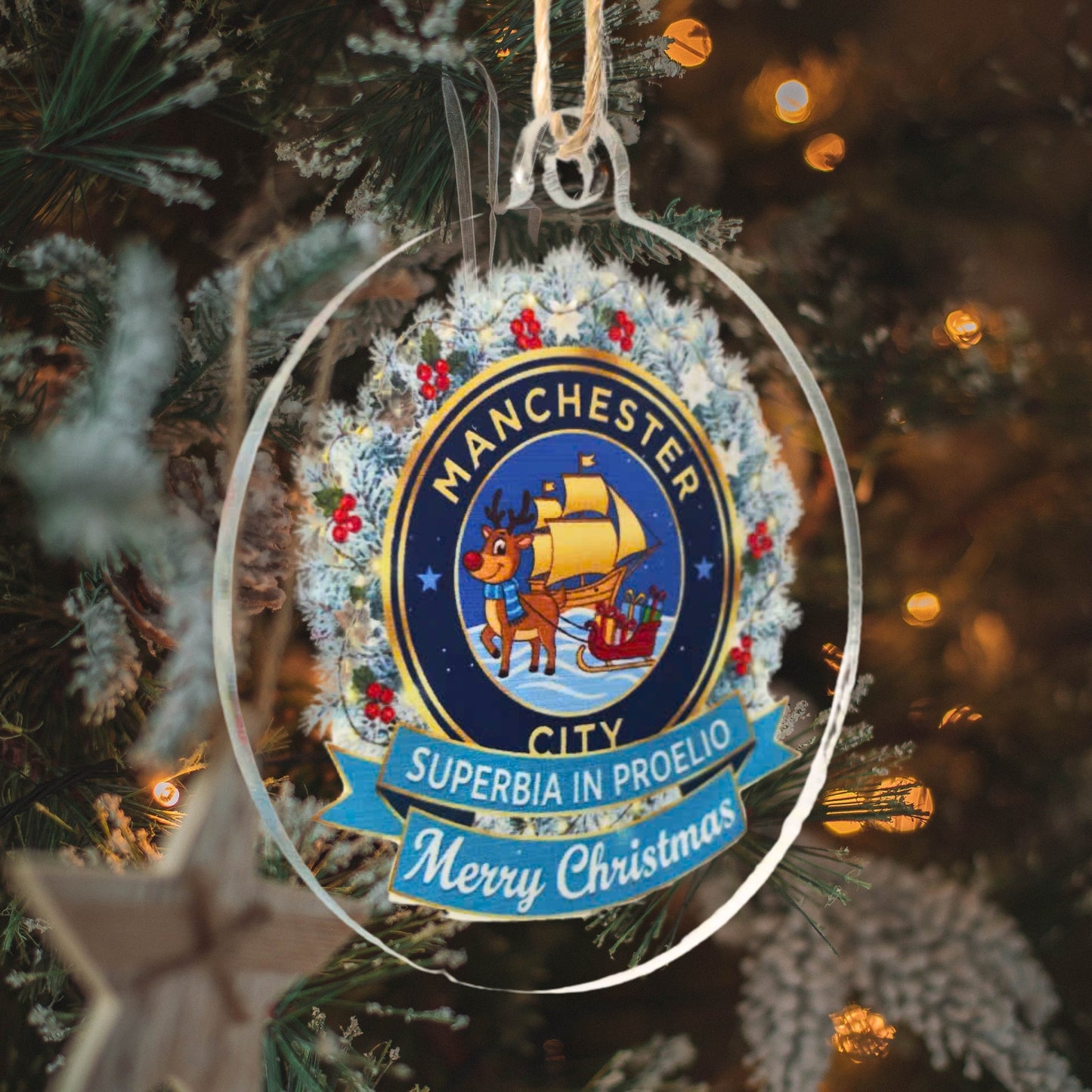 Manchester City Christmas Ornament