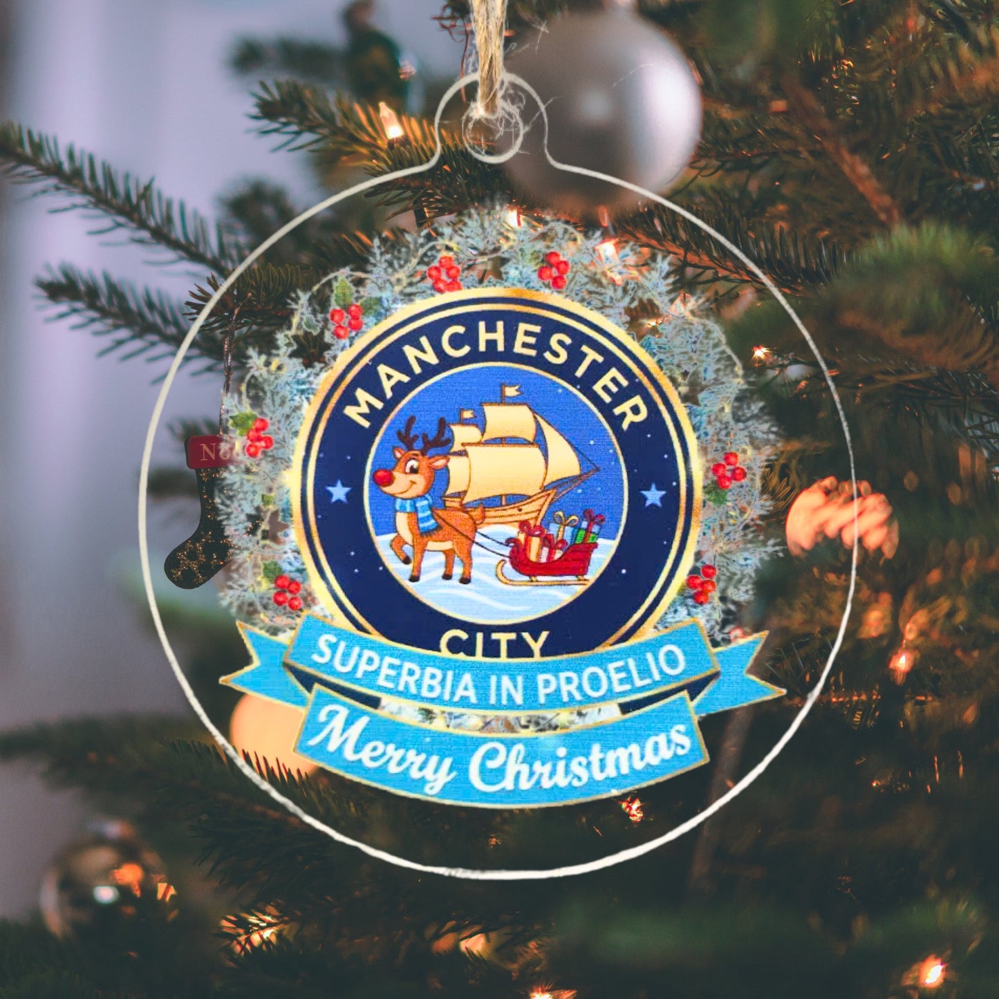 Manchester City Christmas Ornament