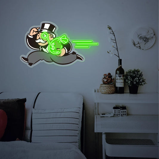 Monopoly Man Neon Sign Acrylic Art Sign