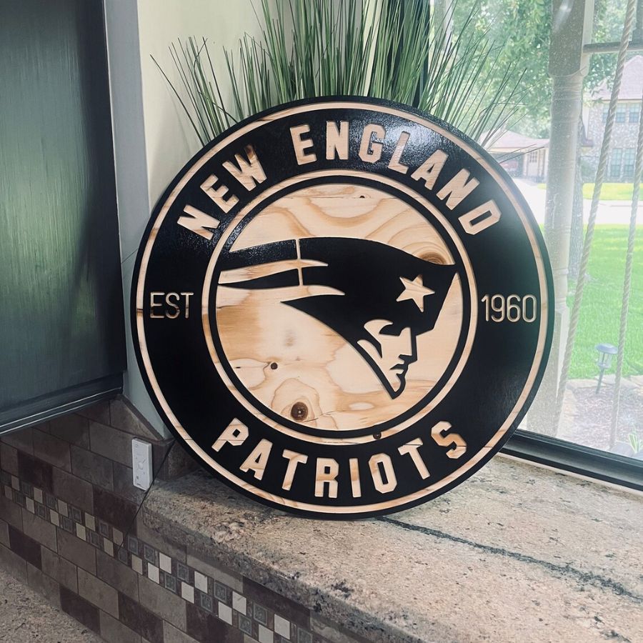 NEW ENGLAND FOOTBALL Logo Wall Art Sign