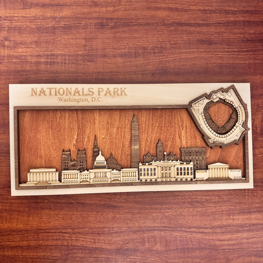 Nationals Park & Washington, D.C. Skyline Wood Sign
