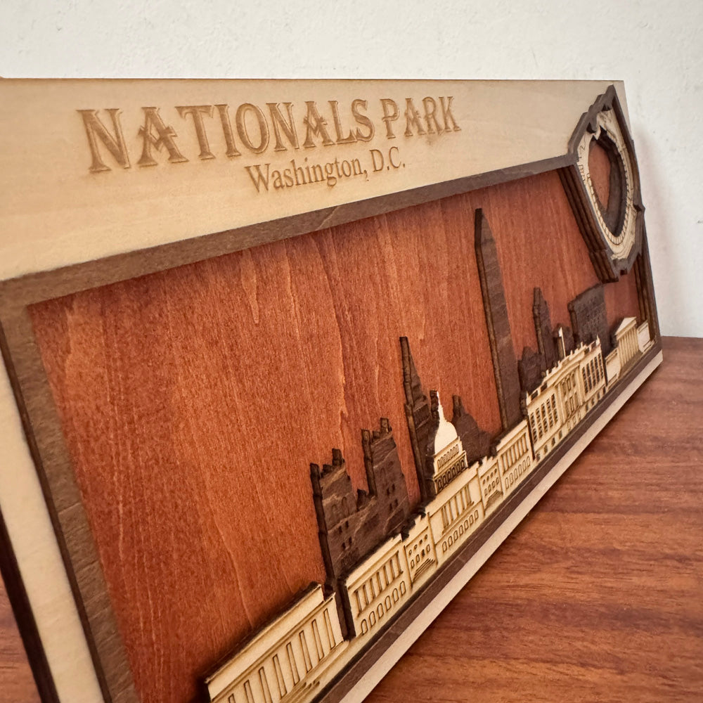 Nationals Park & Washington, D.C. Skyline Wood Sign