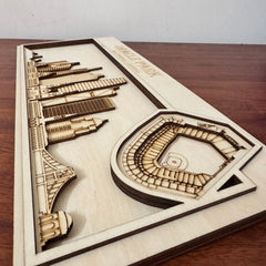 Oracle Park & San Francisco, California Skyline Wood Sign