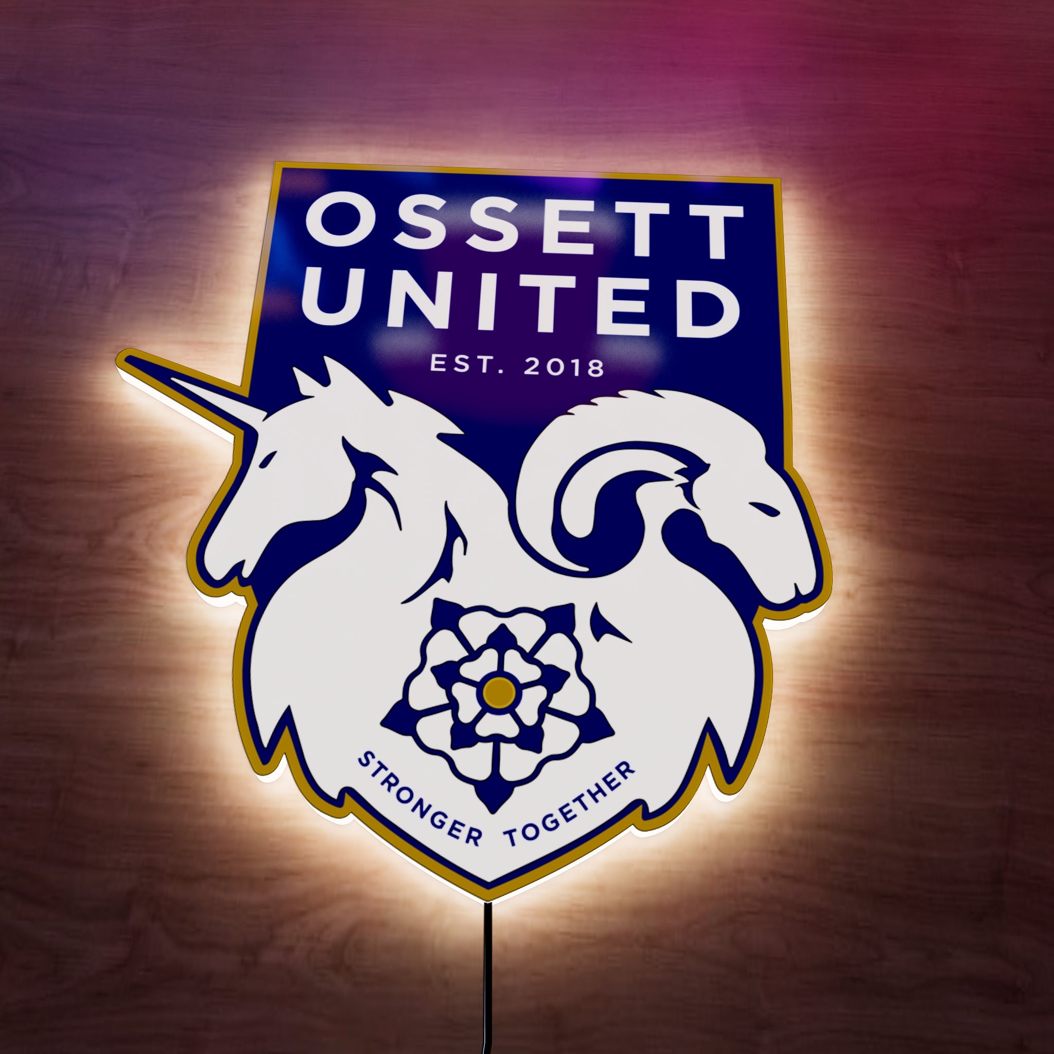 Ossett United FC Badge LED Wall light