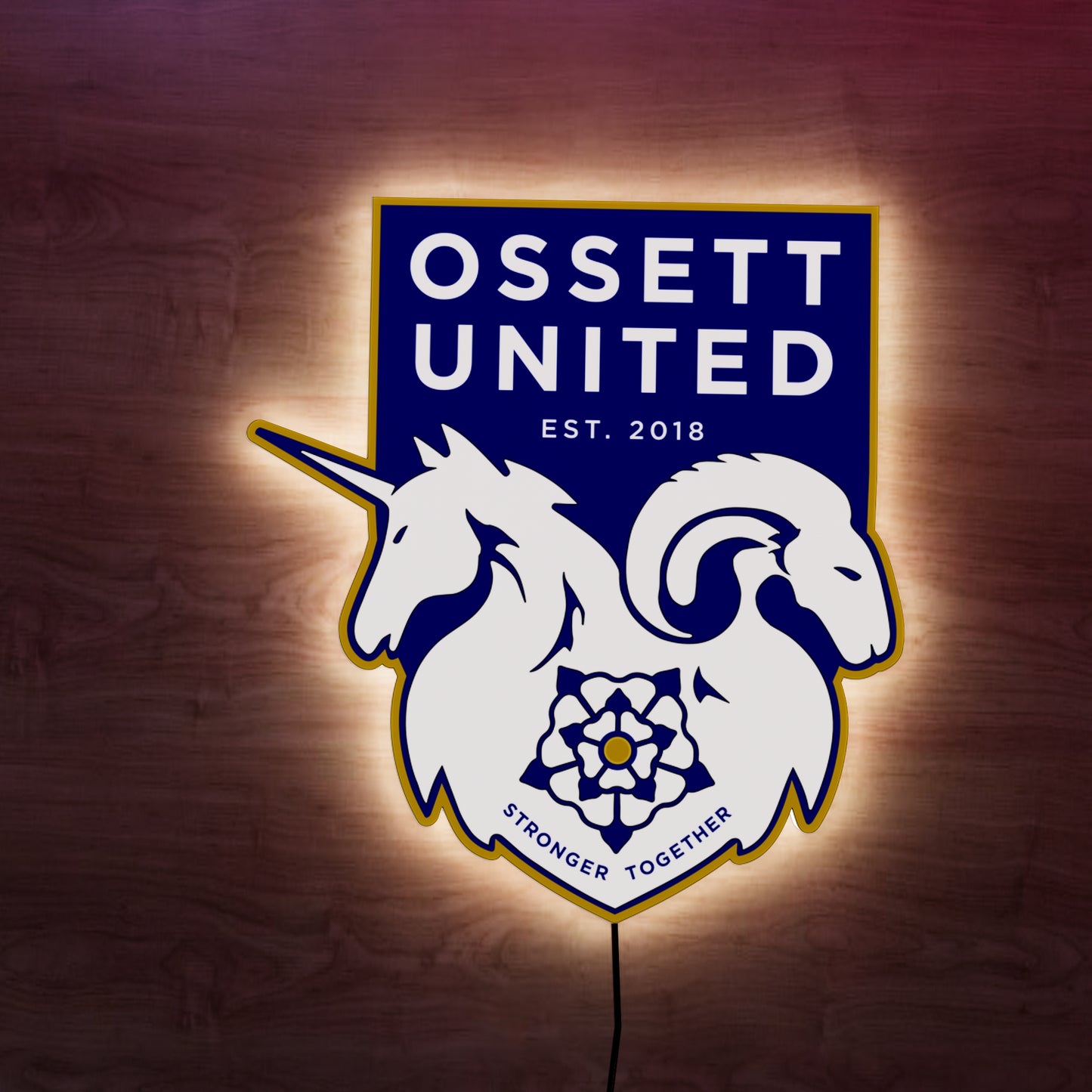 Ossett United FC Badge LED Wall light