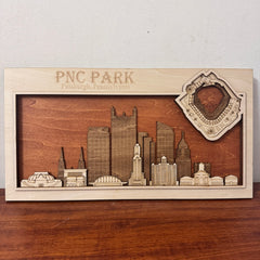 PNC Park & Pittsburgh, Pennsylvania Skyline Wood Sign