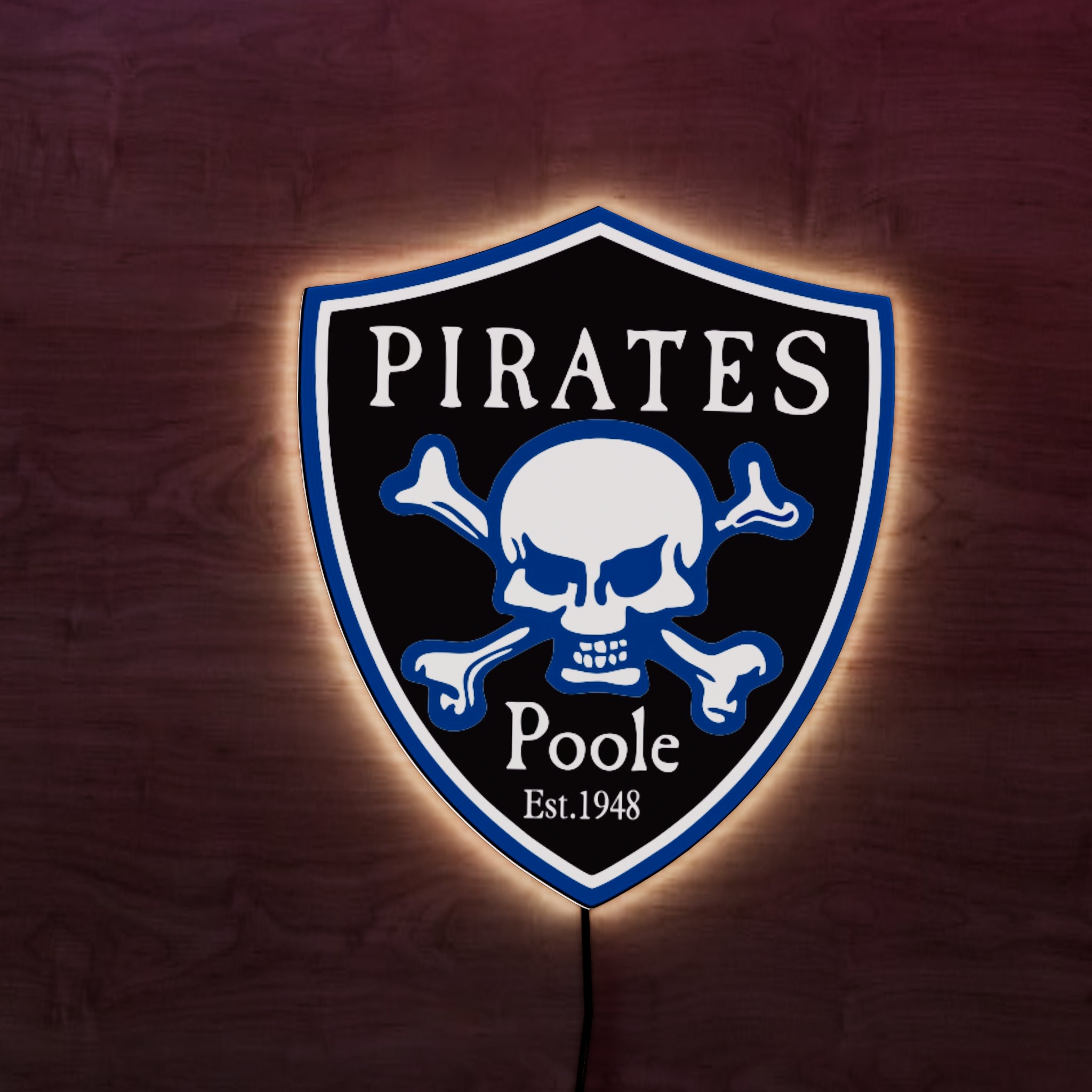Poole Pirates Logo LED Wall light