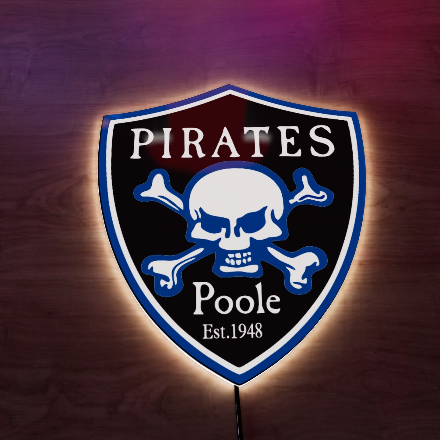 Poole Pirates Logo LED Wall light