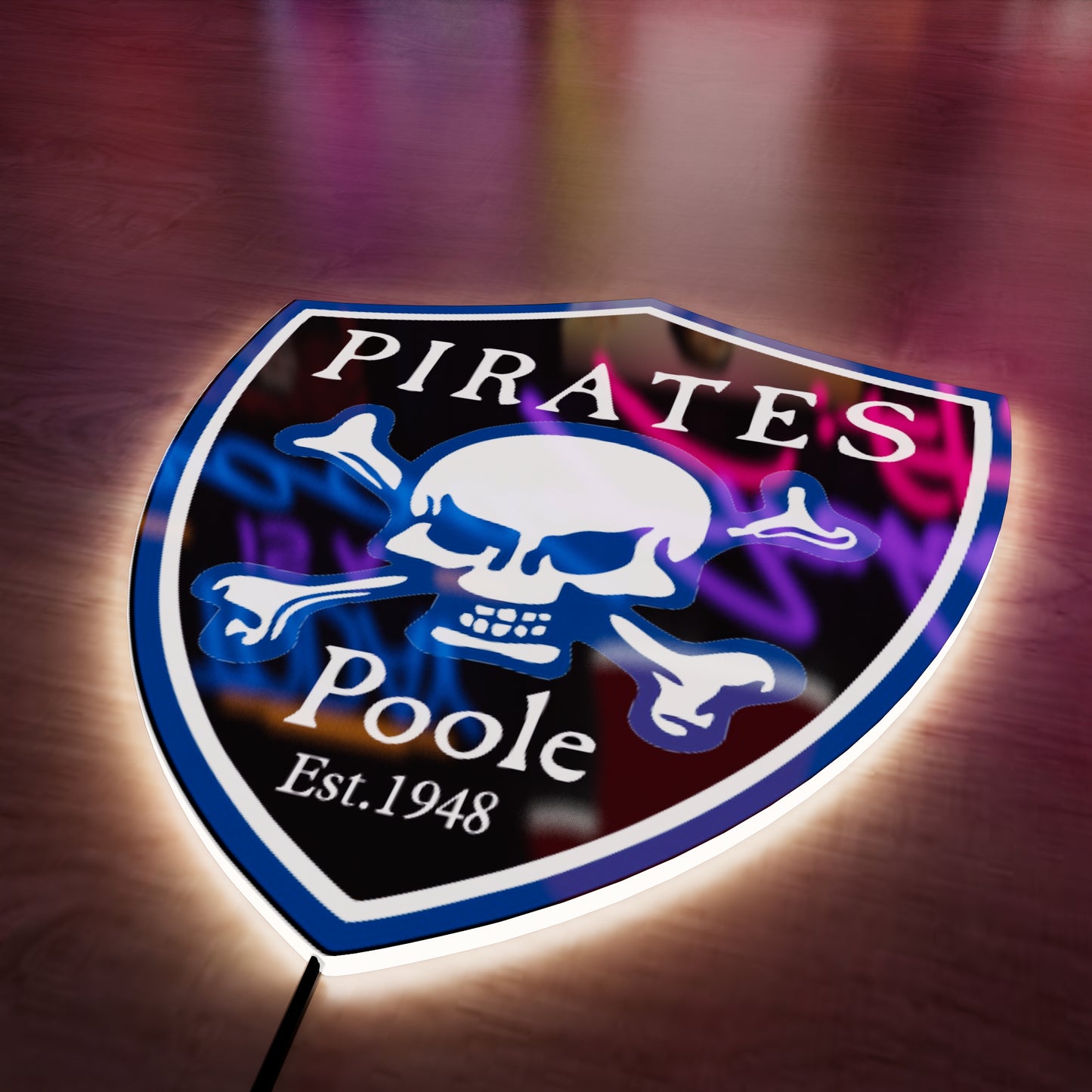 Poole Pirates Logo LED Wall light