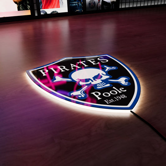 Poole Pirates Logo LED Wall light