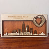 Progressive Field & Cleveland, Ohio Skyline Wood Sign