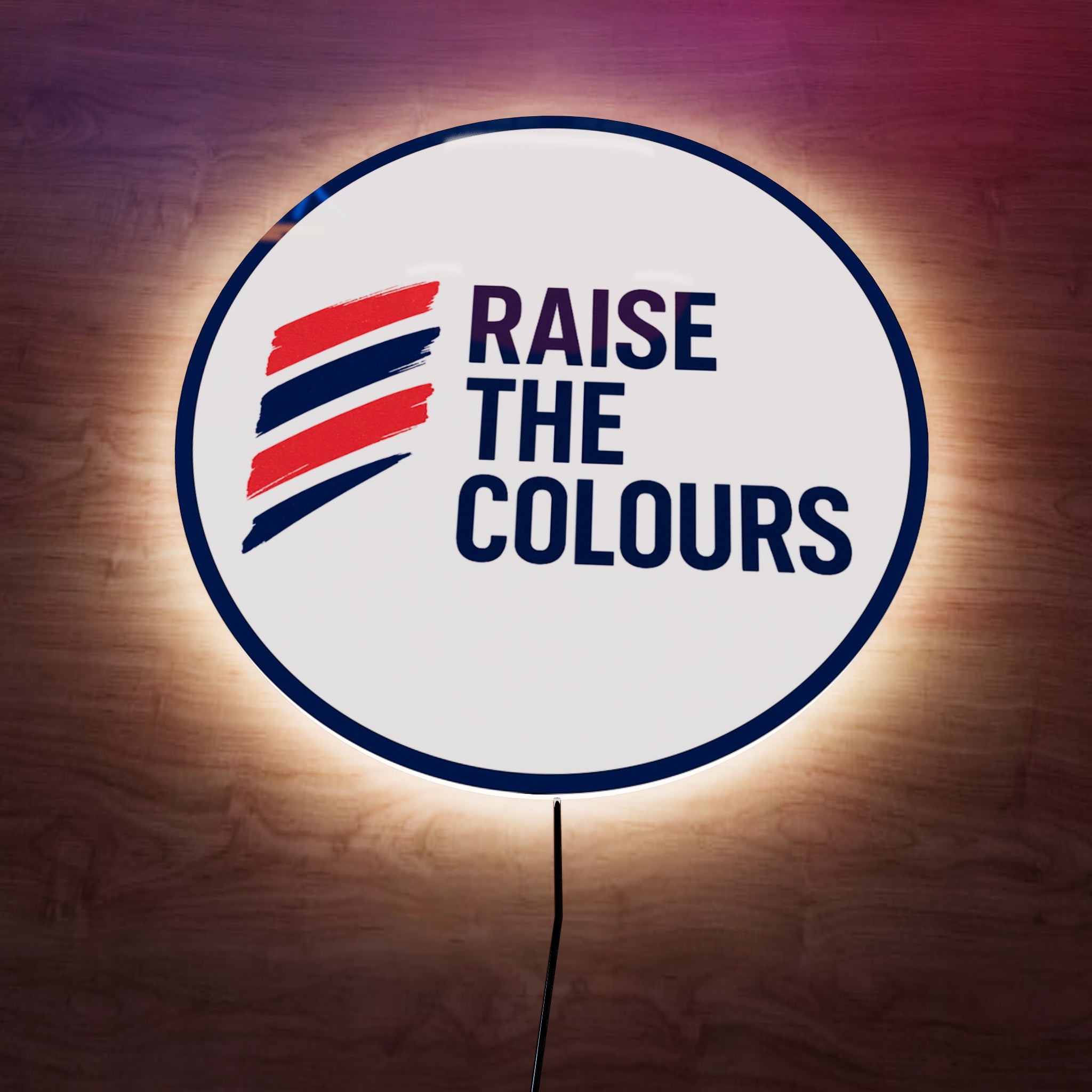 Raise The Colours logo LED Wall light