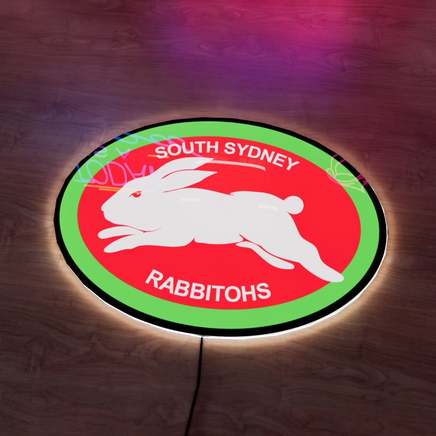 South Sydney Rabbitohs Logo LED Wall light