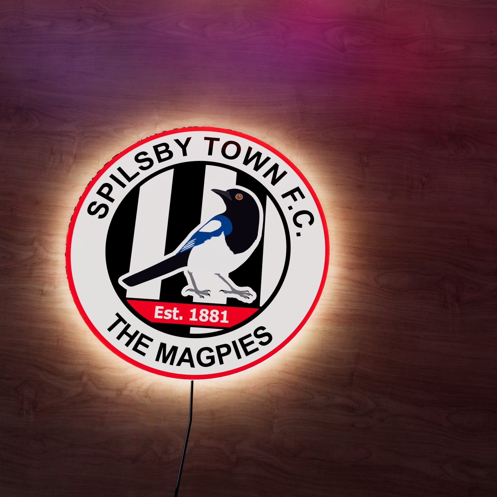 Spilsby Town fc badge LED Wall light