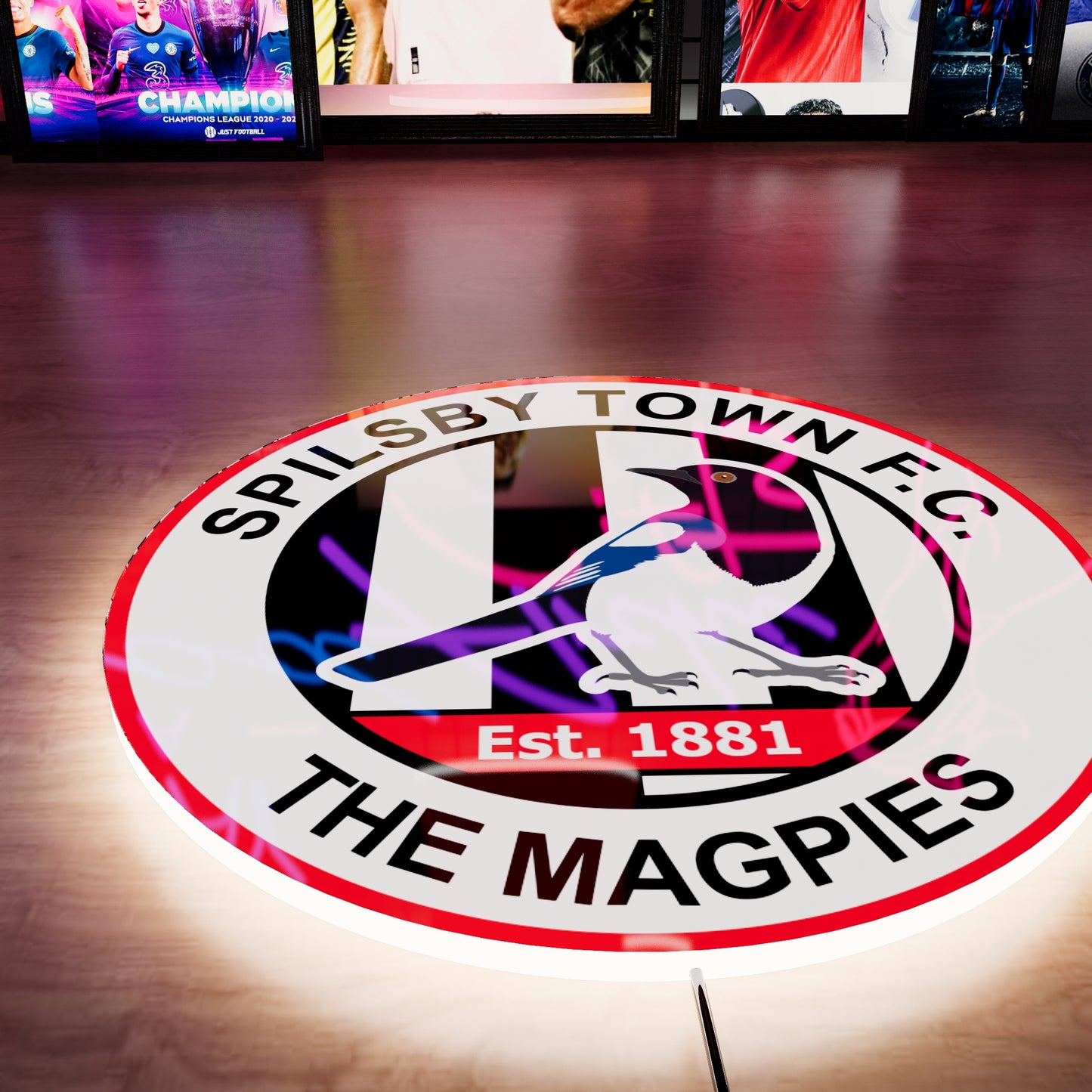 Spilsby Town fc badge LED Wall light