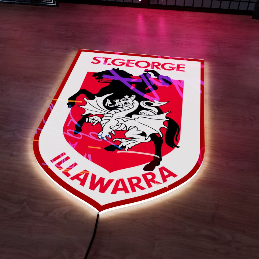St. George Illawarra Dragons Logo LED Wall light