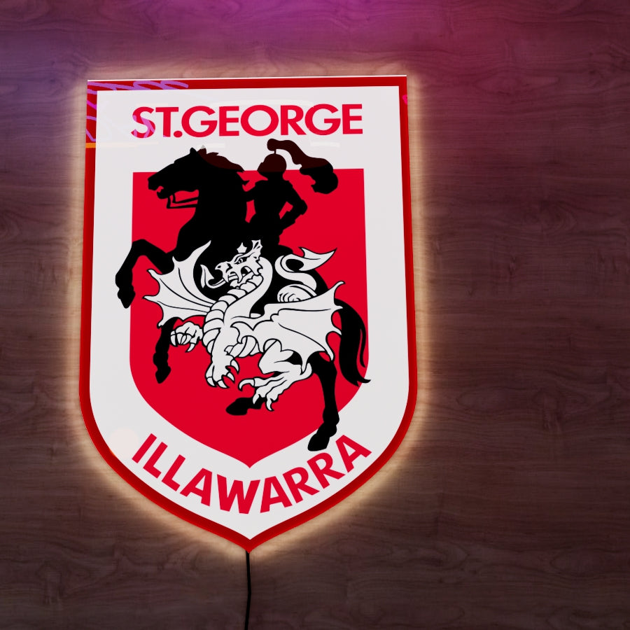 St. George Illawarra Dragons Logo LED Wall light