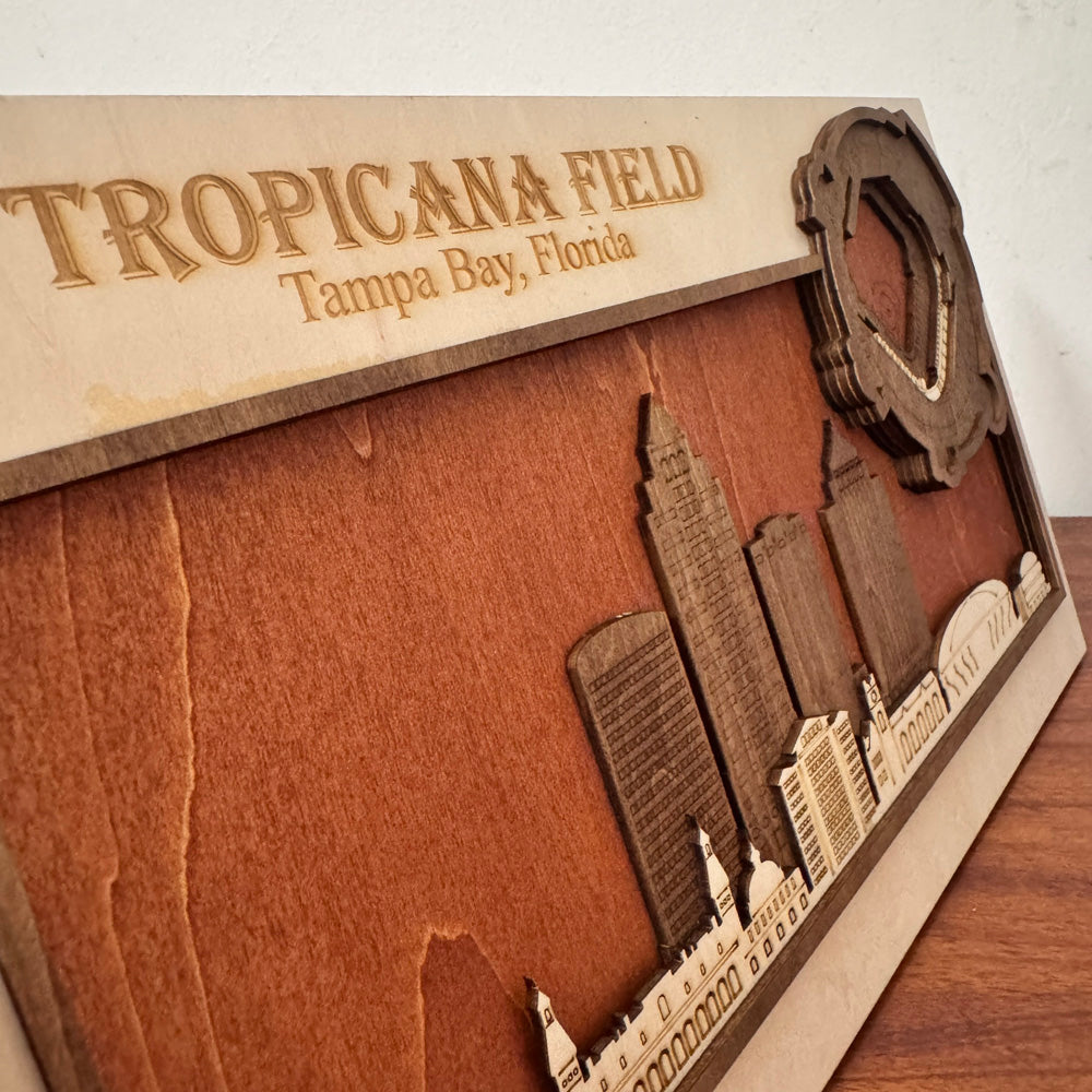 Tropicana Field & Tampa Bay Rays, Florida Skyline Wood Sign