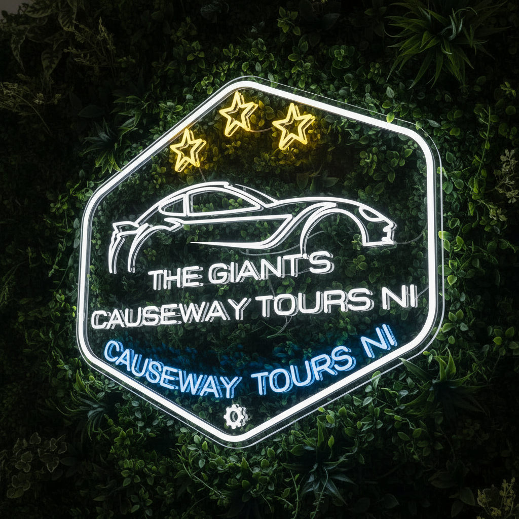 THE GIANT'S CAUSEWAY TOURS NI Logo Neon Sign