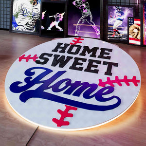 Wooden LED Baseball Door Sign Home Sweet Home 15.7 inches