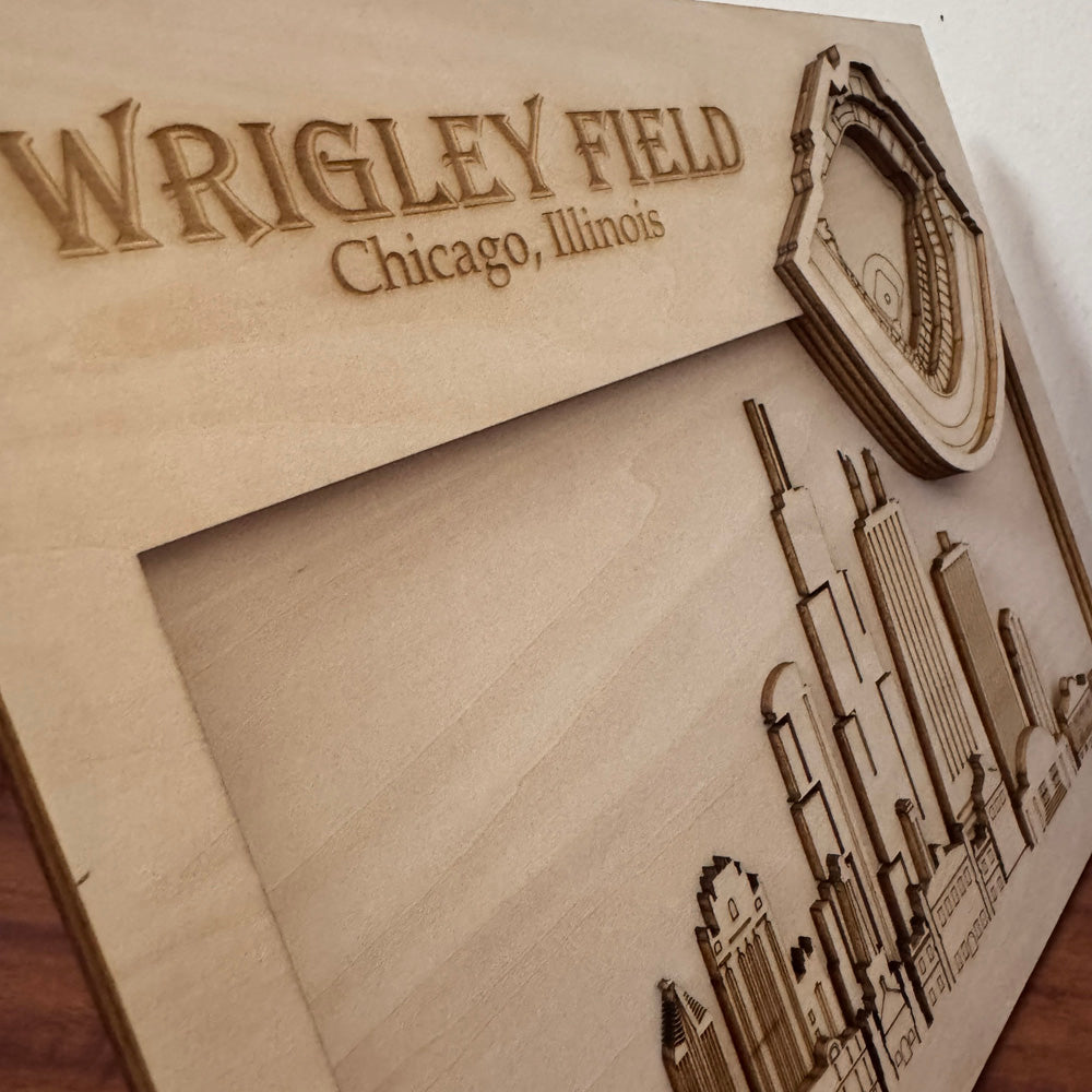 Wrigley Field & Chicago, Illinois Skyline Wood Sign