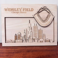 Wrigley Field & Chicago, Illinois Skyline Wood Sign