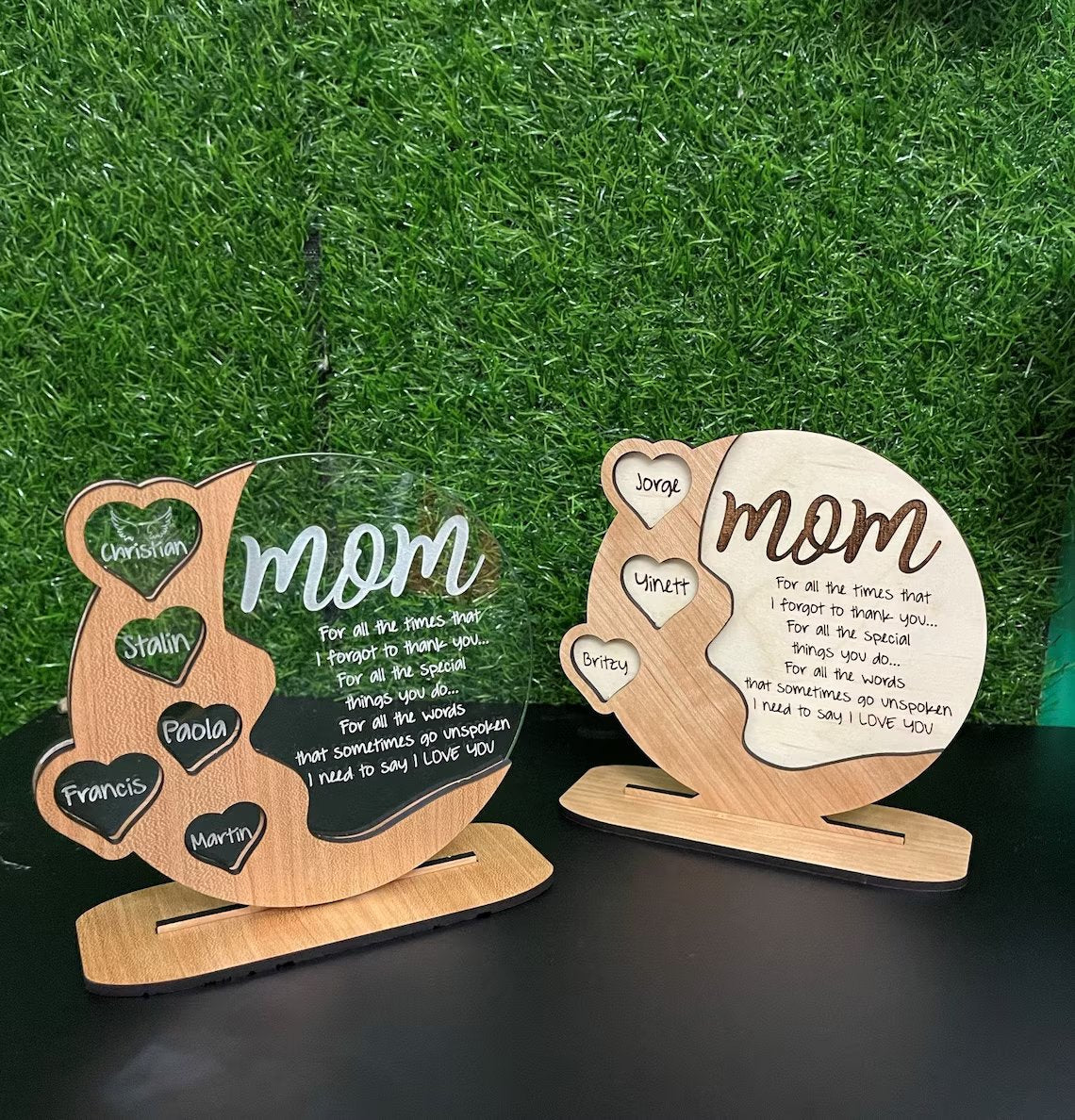 Mother's Day Personalized Cherrywood - Acrylic - Birch wood Plaque