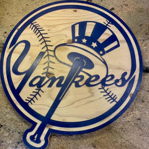 NEW YORK Baseball Logo Wall Art Sign baseball Blue