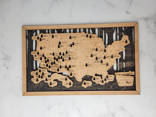 National Parks Map, Gift for Travelers, US National Parks Map