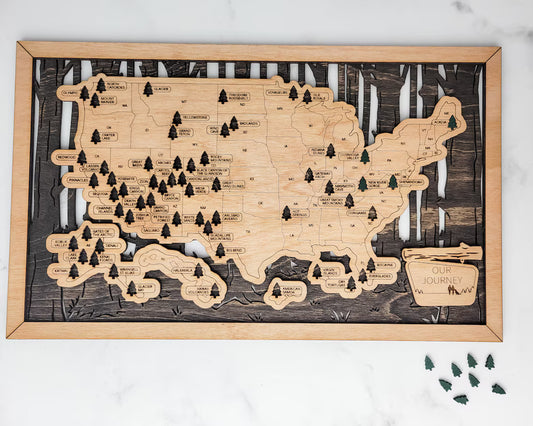 National Parks Map, Gift for Travelers, US National Parks Map