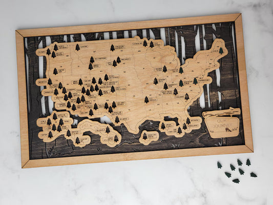 National Parks Map, Gift for Travelers, US National Parks Map