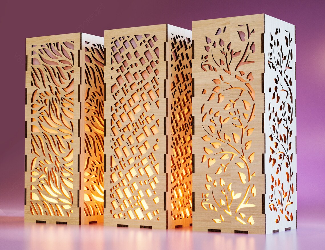Decorative Wooden table Lamp Lantern Candle Holder Laser Cut Tea