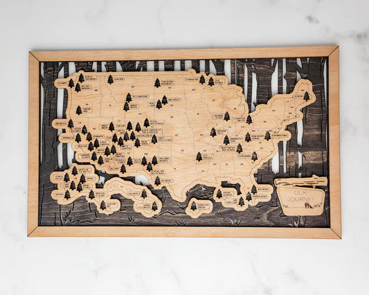 National Parks Map, Gift for Travelers, US National Parks Map