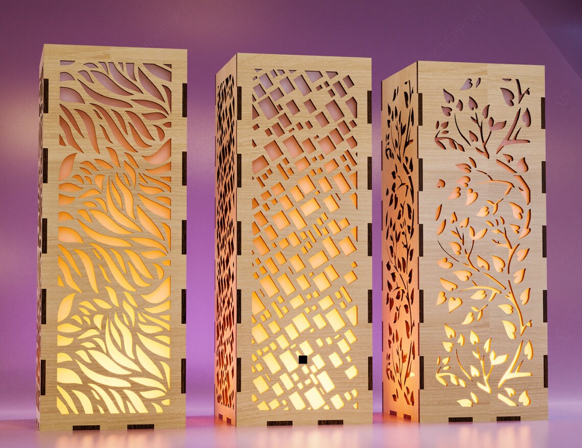 Decorative Wooden table Lamp Lantern Candle Holder Laser Cut Tea