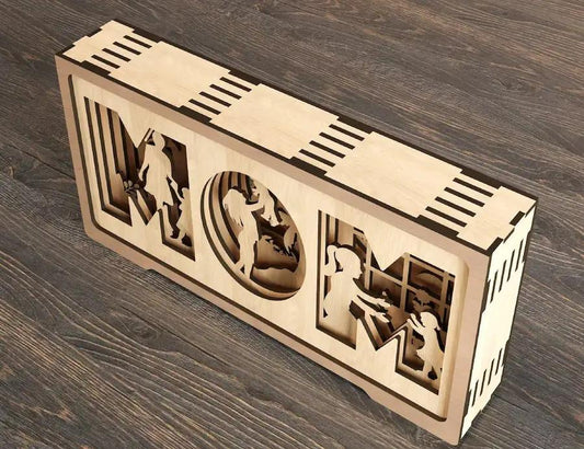 Multilayer Standing Mom and daughter Shape Happy Mother’s Day Gift for Mom