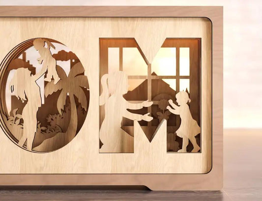 Multilayer Standing Mom and daughter Shape Happy Mother’s Day Gift for Mom
