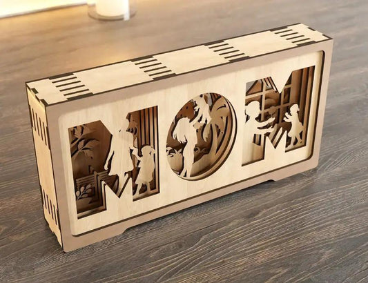 Multilayer Standing Mom and daughter Shape Happy Mother’s Day Gift for Mom