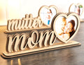 Standing Mom Text with Heart Shape Photo Frame Happy Mother’s Day Gift for Mom