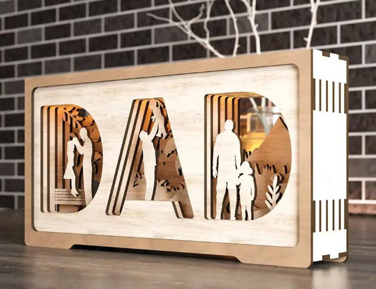 Multilayer Standing Dad and daughter 3D Happy Father’s Day Gift for Dad