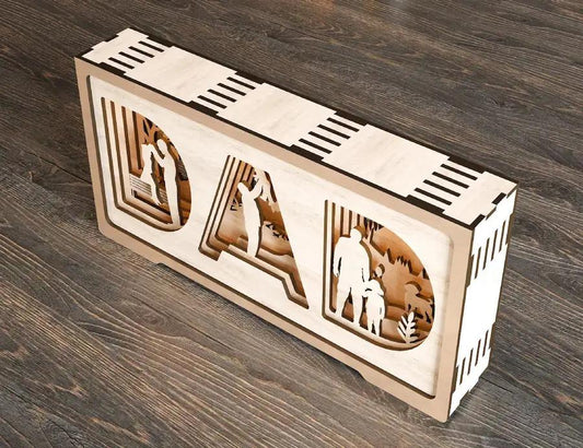 Multilayer Standing Dad and daughter 3D Happy Father’s Day Gift for Dad
