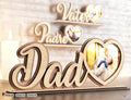 Standing Dad Text with Heart Shape Photo Frame Happy Father’s Day Gift